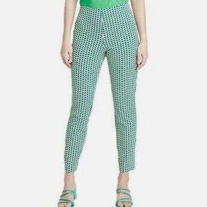A New Day Green Geo Print High‎ Rise Slim Fit Stretch Ankle Pants Sz 4